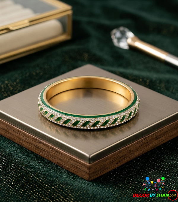 14 August Special Independence Day Green & White Churri Kara – Small Size