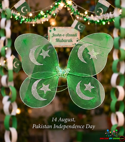 Pakistan Independence Day Celebration Set – Deluxe Fairy Wings & Accessory Costume Kit