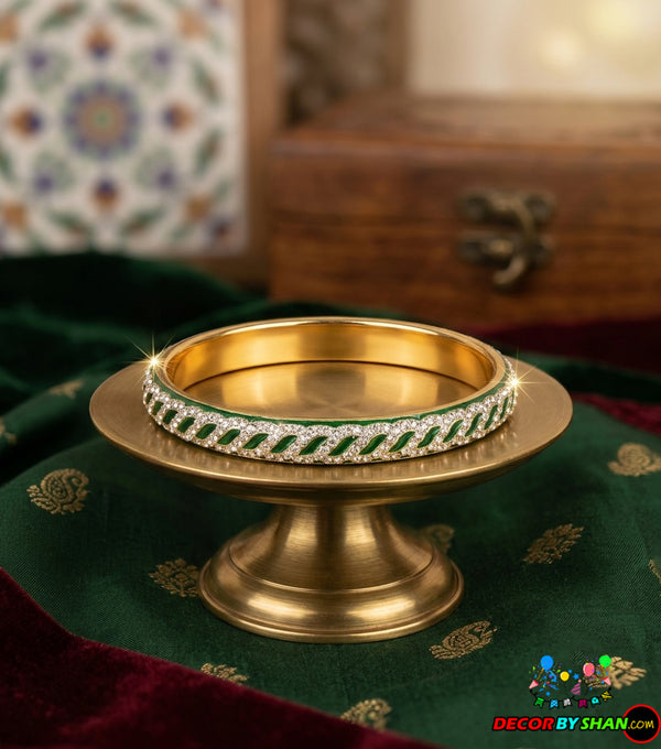 Special Independence Day Green & White Churri Kara | Medium Size