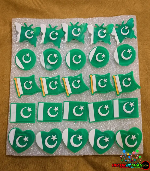 Assorted Pakistan Flag Badges – 14th August Patriotic Lapel Pins & Accessories