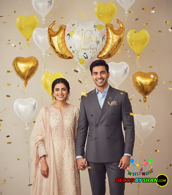 Happy Anniversary Foil Balloon Set 5Pcs