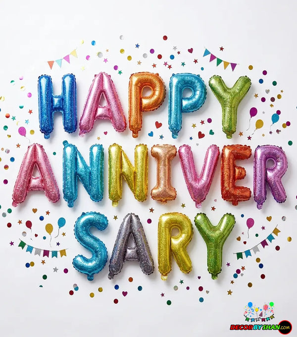 Happy Anniversary Foil Balloon Set